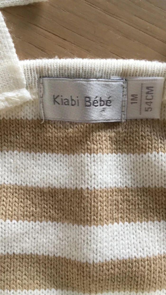 Salopette bebe garçon crème et beige Kiabi 1 mois - photo numéro 5