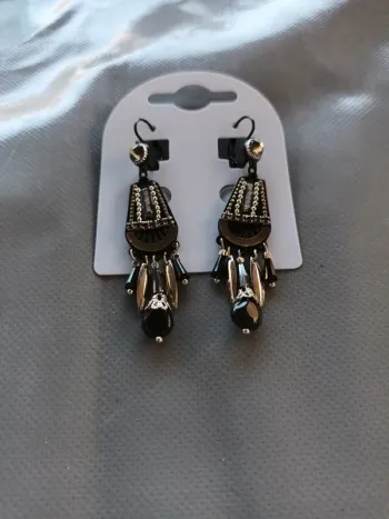 Boucle fantaisie noir et gris