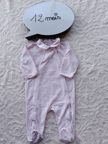 Pyjama grenouillère velours Fille 12 mois Obaïbi