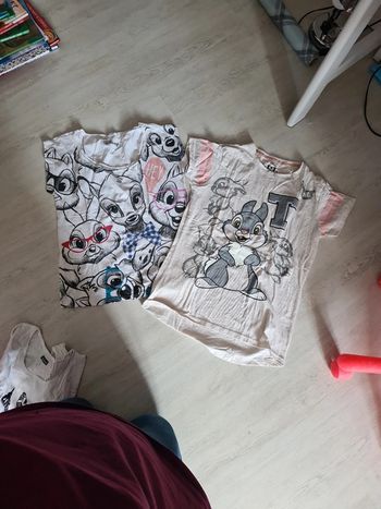 2 t shirts disney panpan et bambi m