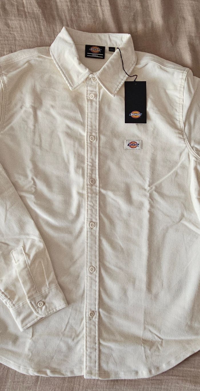 Chemise / surchemise Dickies Wilsonville velours côtelé blanc crème – taille S neuve - photo numéro 4