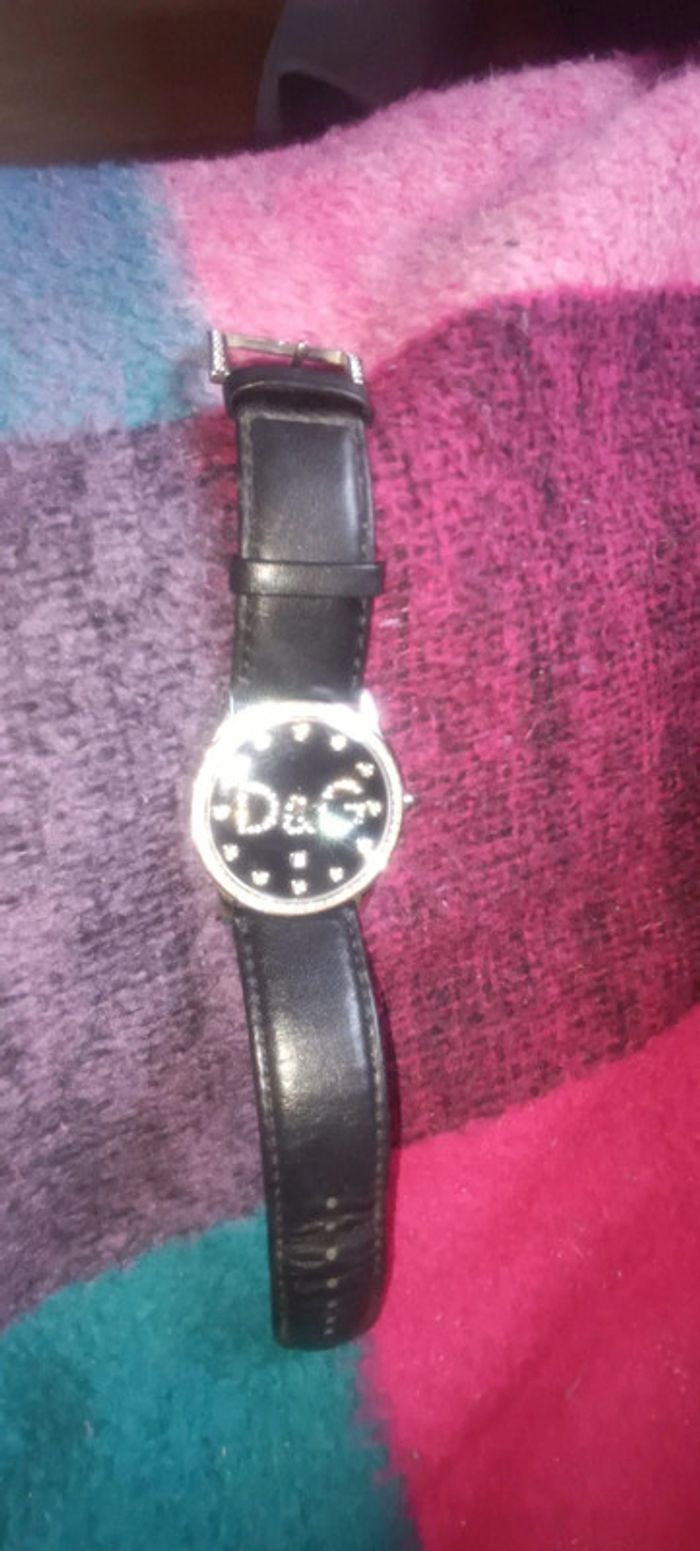 Montre cuir noir Dolce & Gabbana