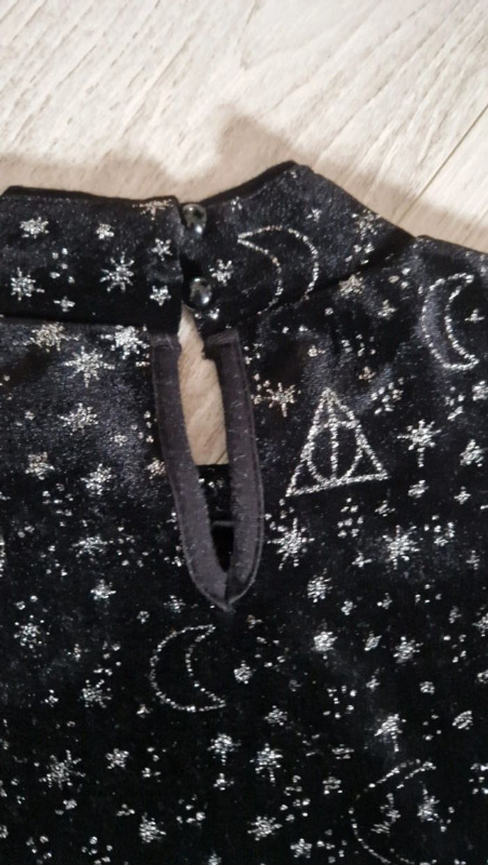 Body / bodie noir en velours avec motif lune étoiles argenté Shein x Harry Potter 🧹 Taille S - photo numéro 5