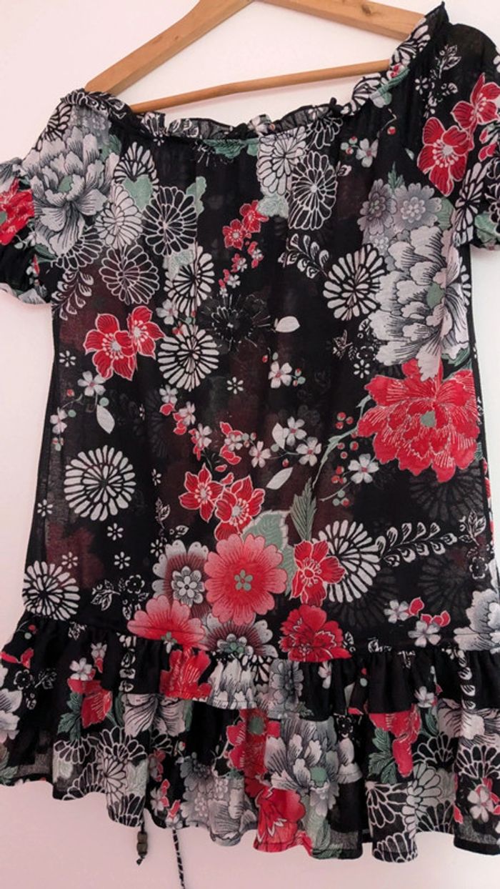 Blouse motif fleurs - photo numéro 2