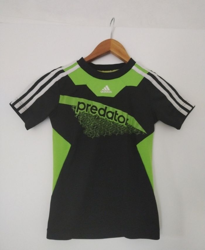 Veste zippée et t shirt garçon adidas predator 7 8 ans noir et vert fluo - photo numéro 2