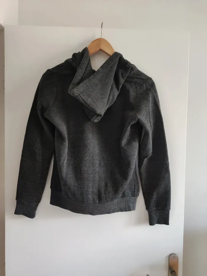 Sweat capuche zippé gris foncé chiné - Hollifield - S - photo numéro 5