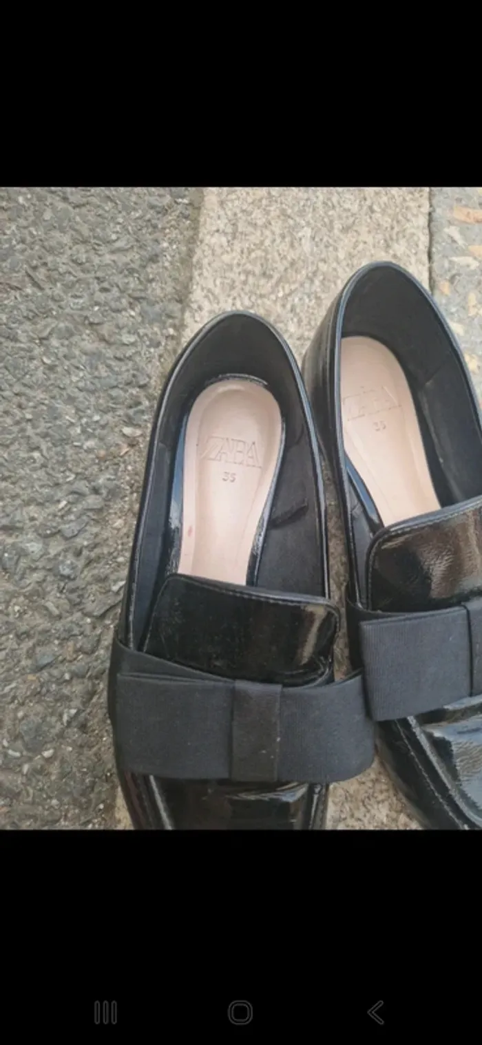 Beau mocassin noir zara taille 35 tres bon etat - photo numéro 3