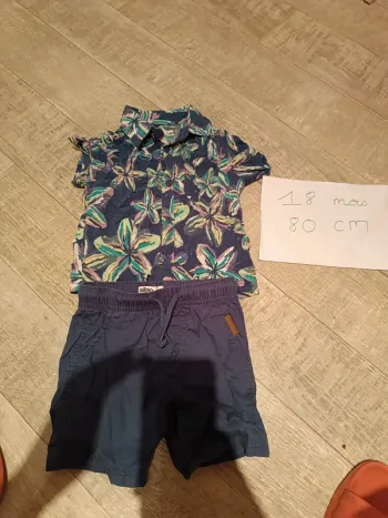 Ensemble chemise et short Gémo 18 mois 80 cm