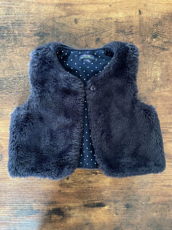 Veste / Boléro imitation fourrure bleu nuit