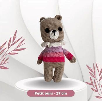 Doudou peluche / petit ours fille - fait main