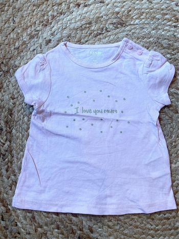 T-shirt fille « I love you mum » 6 mois