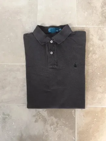 Polo Ralph Lauren homme taille L marron logo vert excellent état sauf tache discrète devant