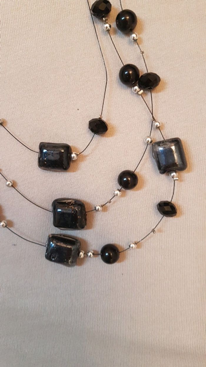 Collier fantaisie 3 rangs - photo numéro 3