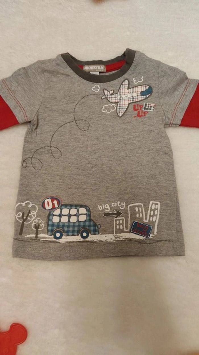 Tee-shirt 2 en 1 broderie "Go To The Big City" T. 6 mois Orchestra 💮100% Coton - photo numéro 2
