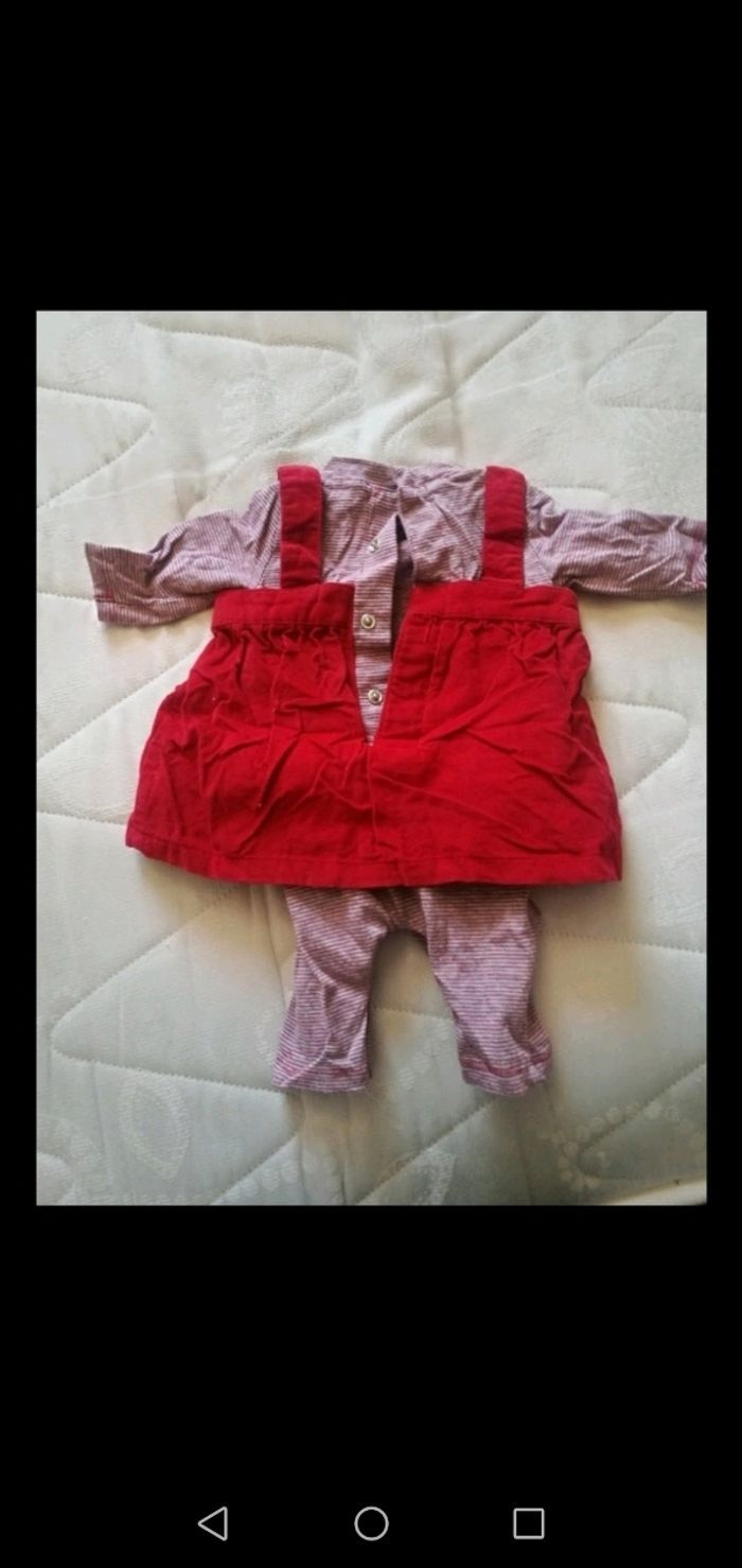 Ensemble 1 mois en 1 pièce rouge kitchoun - photo numéro 3