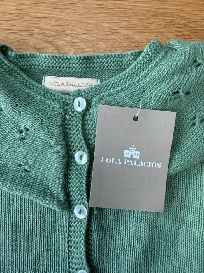 Gilet vert large col ajouré Neuf - Taille 3 Ans - photo numéro 4
