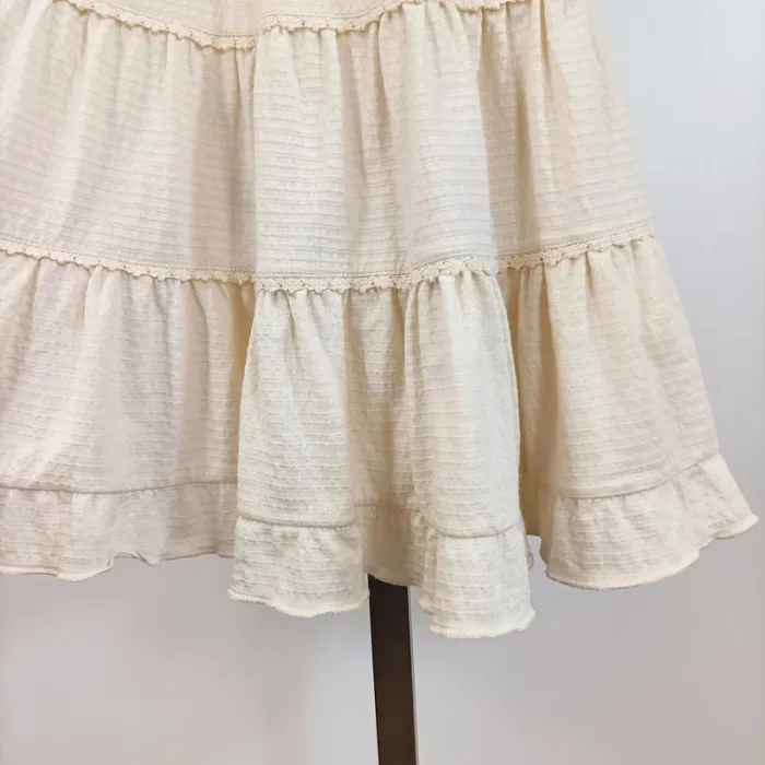 Robe trapèze crème à volants – Style bohème – Taille 8 ans A635 - photo numéro 5