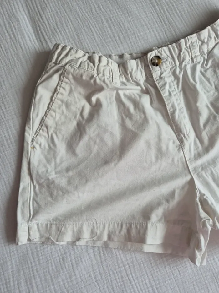 Short blanc Camaïeu bouton zèbre taille L - photo numéro 5