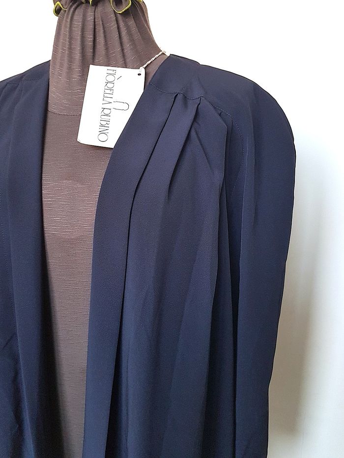 Veste femme fluide bleu marine neuve avec étiquette Fiorella Rubino taille 40 - photo numéro 2