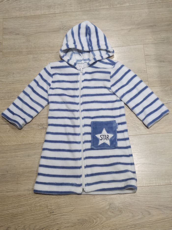 Robe de chambre douce marinière Sucre d'orge Taille 2-3 ans