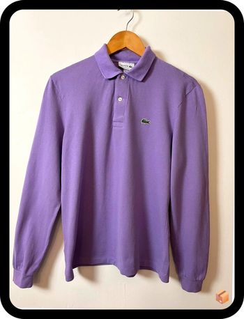 Polo Lacoste Homme manches longues – Coloris lila – Taille 3 M – Modèle L1312