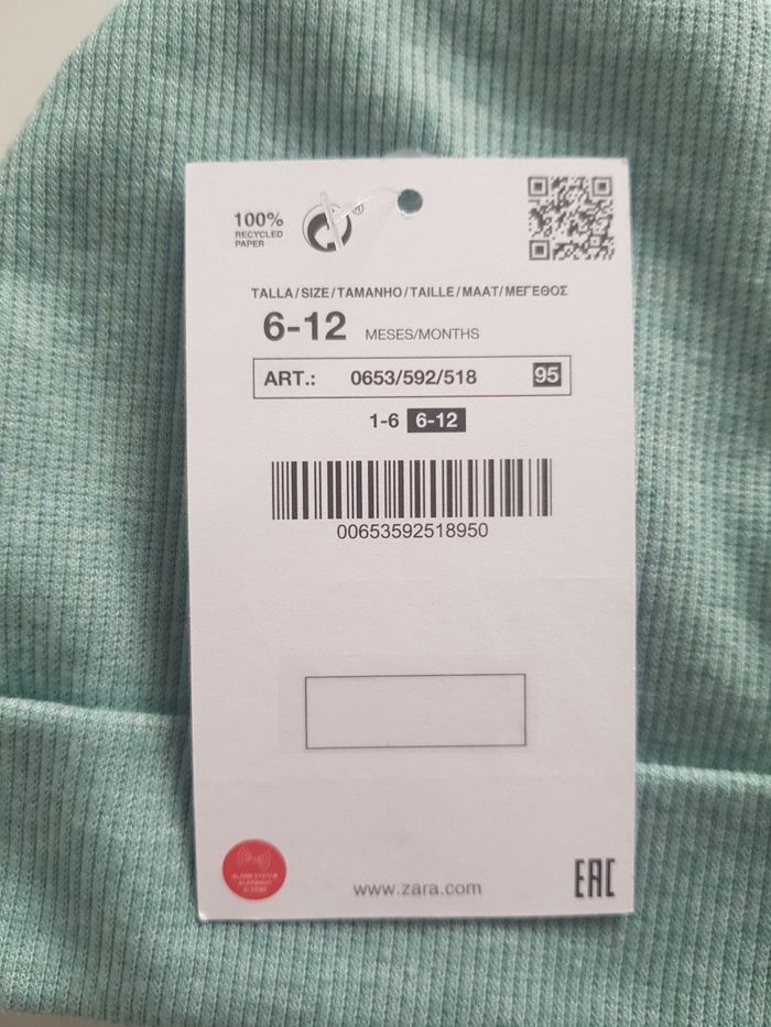 Bonnet - 6 à 12 mois - Vert d'eau - Neuf avec étiquette ! - photo numéro 3