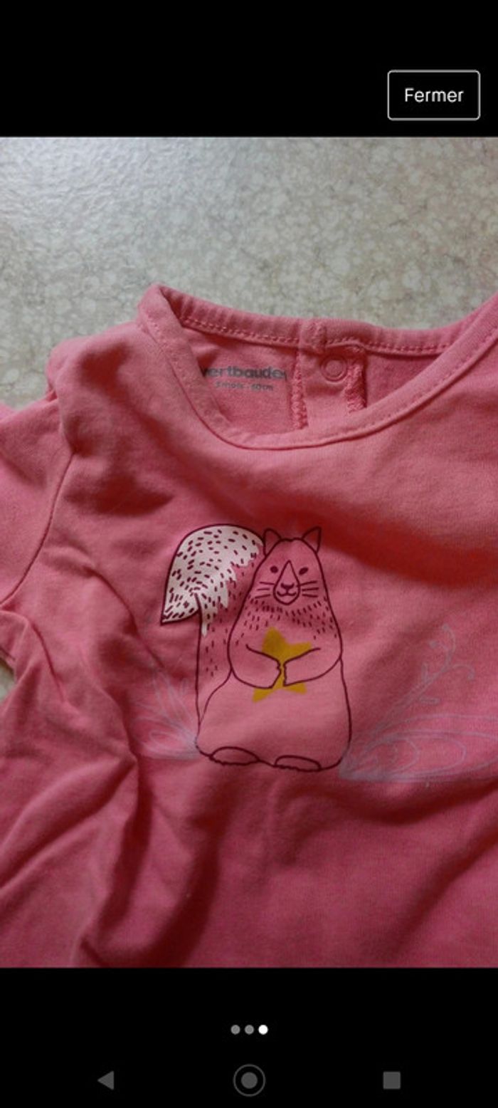 Tee-shirt rose marmotte Vertbaudet