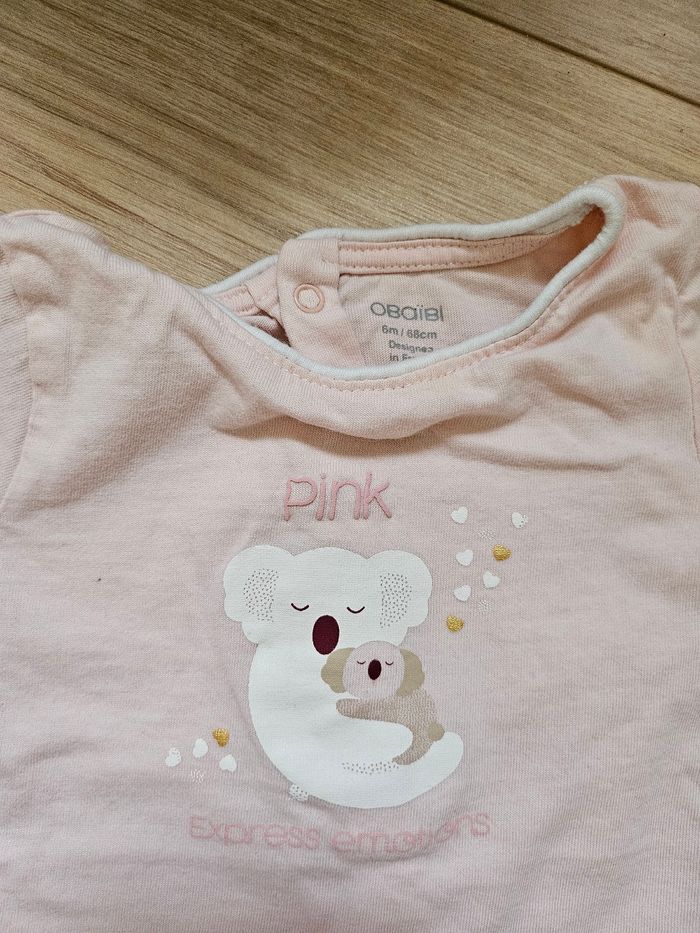 Tee shirt rose Obaibi 6 mois 🌸 - photo numéro 2