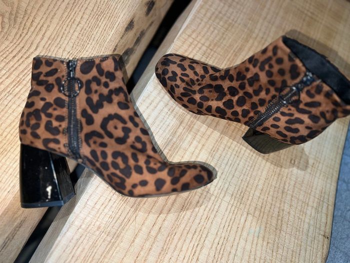 Bottes bottines stradivarius femme léopard daim p 37 chaussures - photo numéro 4