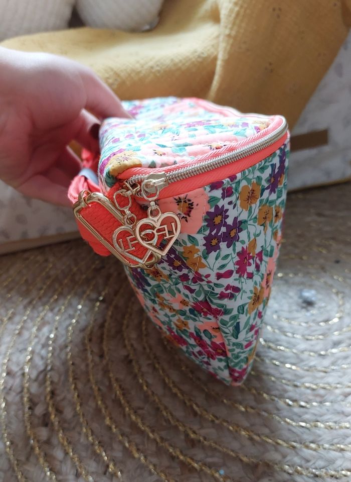 Sac banane liberty fleuri orange fluo La p'tite cachottière - photo numéro 4