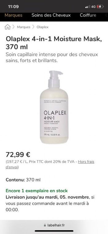 Olaplex 4-1 masque hydratant 370ml