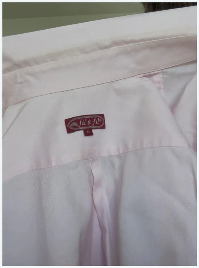 Chemise Rose pale - fil à fil - taille 41 - photo numéro 7