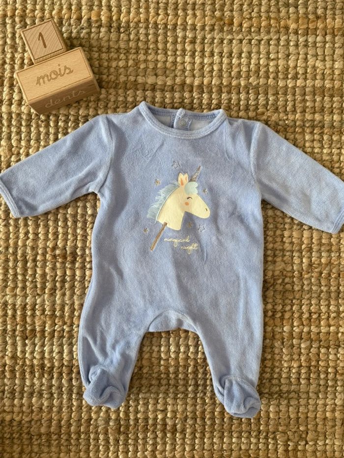 Pyjama velours Kiabi 1mois / 54cm
