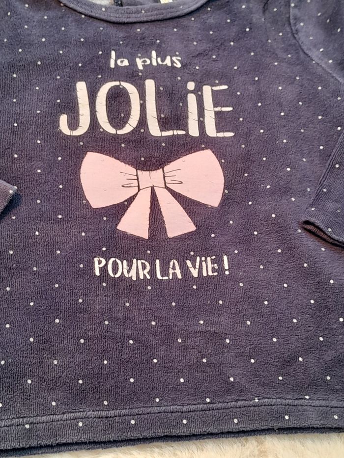 ​Sweat-shirt Bleu Marine à Pois "La Plus Jolie" - 24 Mois - Gemo - photo numéro 3