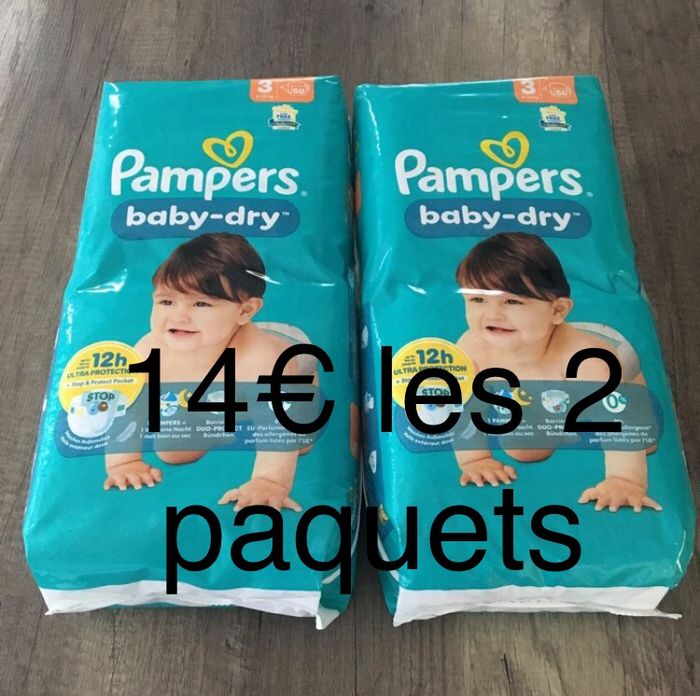 100 couches Pampers baby dry taille 3