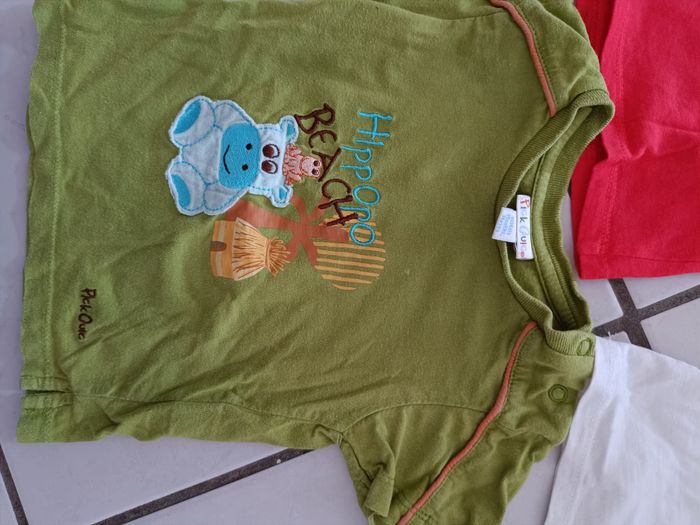 Lot de 3 tee-shirts garçon 18 mois blanc rouge et vert - photo numéro 4