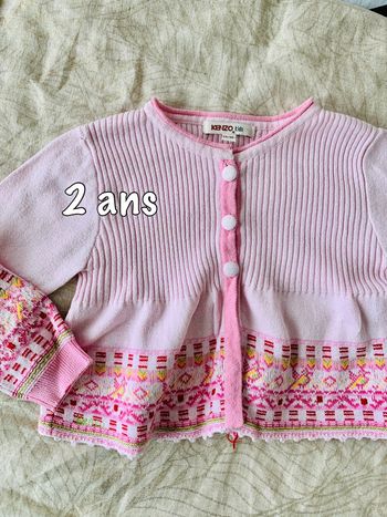 Gilet Kenzo kids rose à micro motif