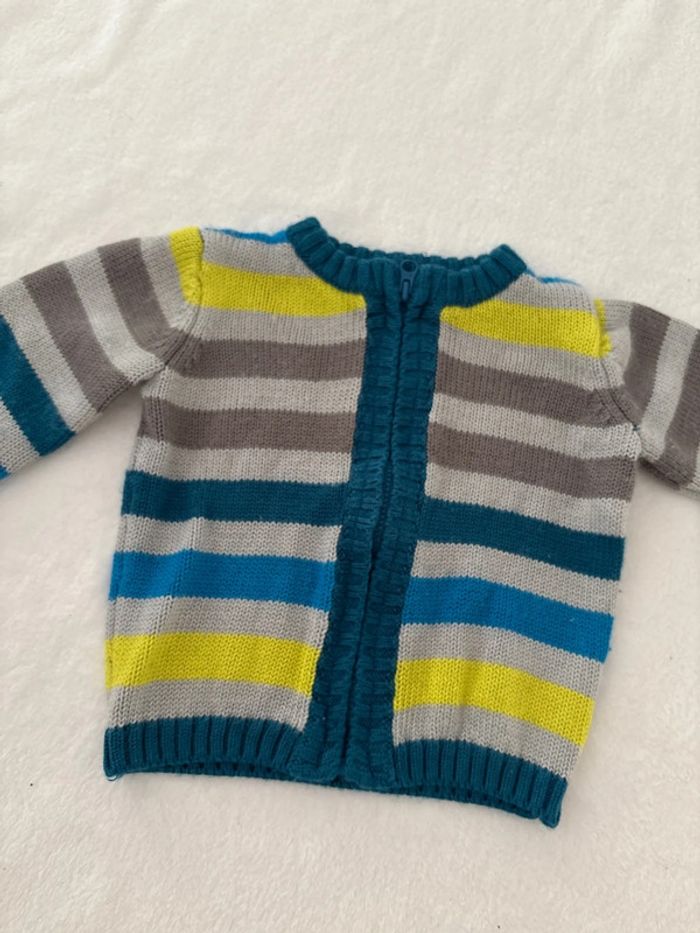 Gilet zip rayures 3 mois