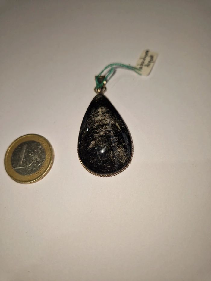 Pendentif obsidienne argentée Mexique - photo numéro 4