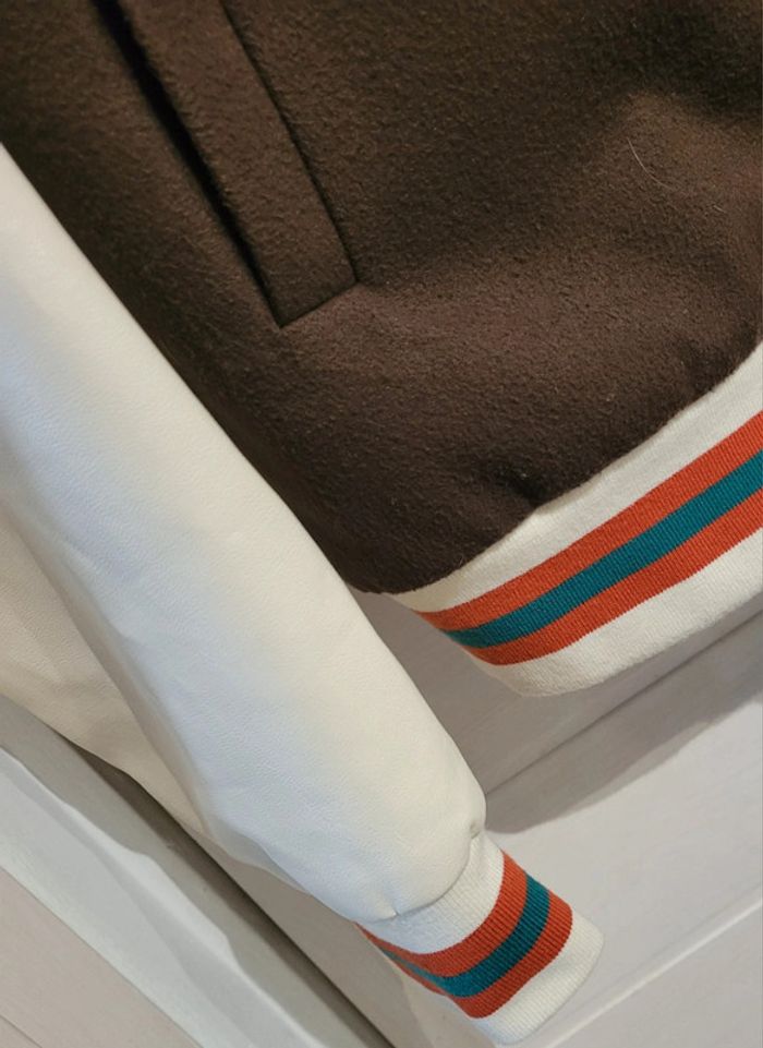 Blouson Bomber universitaire Melton Homme - photo numéro 5