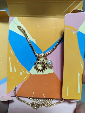 Collier porte-chance porte-bonheur soleil lune