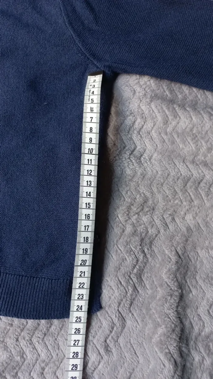 Gilet bleu marine okaïdi fil argenté col et manches - photo numéro 5