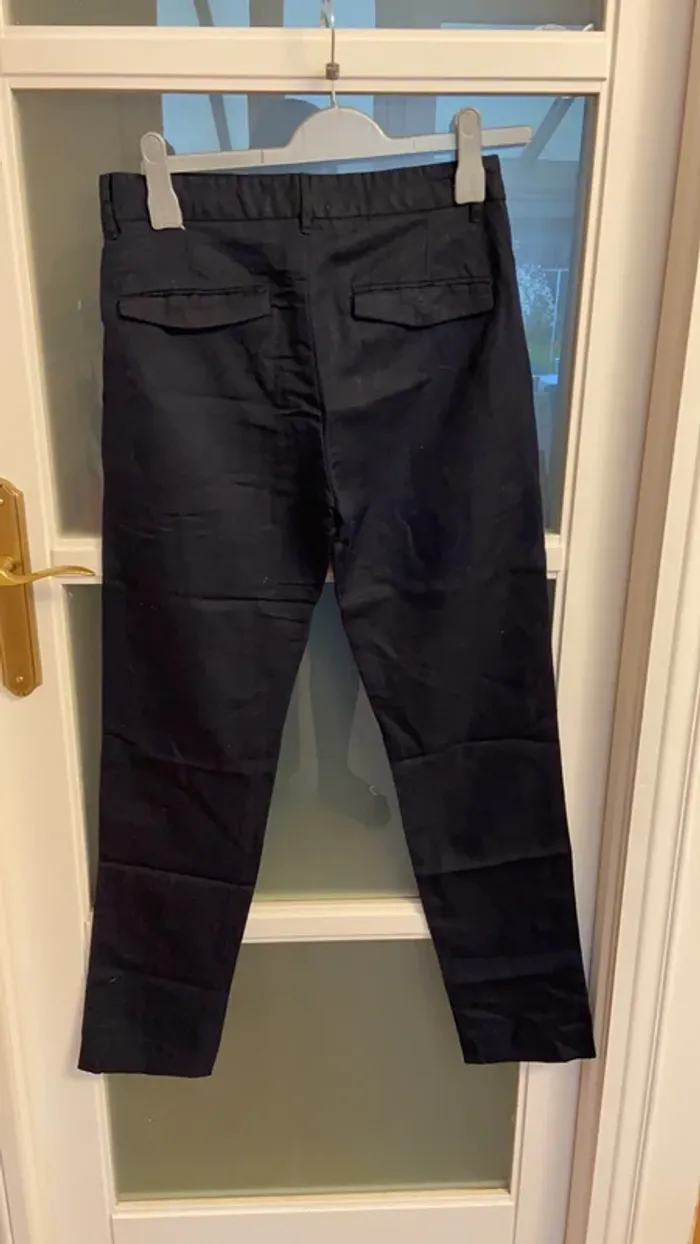 Pantalon bleu marine Jules en tissus - photo numéro 3
