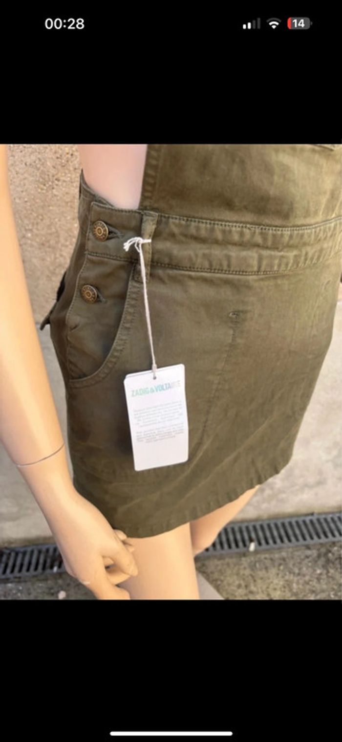 Robe salopette Zadig & Voltaire – Kaki – Taille XS – Neuve avec étiquette - photo numéro 4