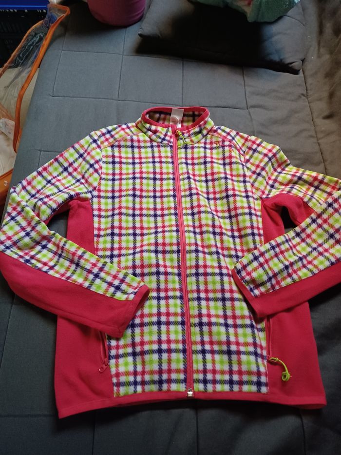 Polaire fille à carreaux taille 12 ans