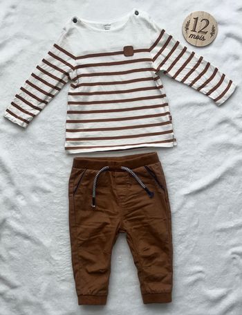 Ensemble t-shirt marinière + jogpant coton👕👖