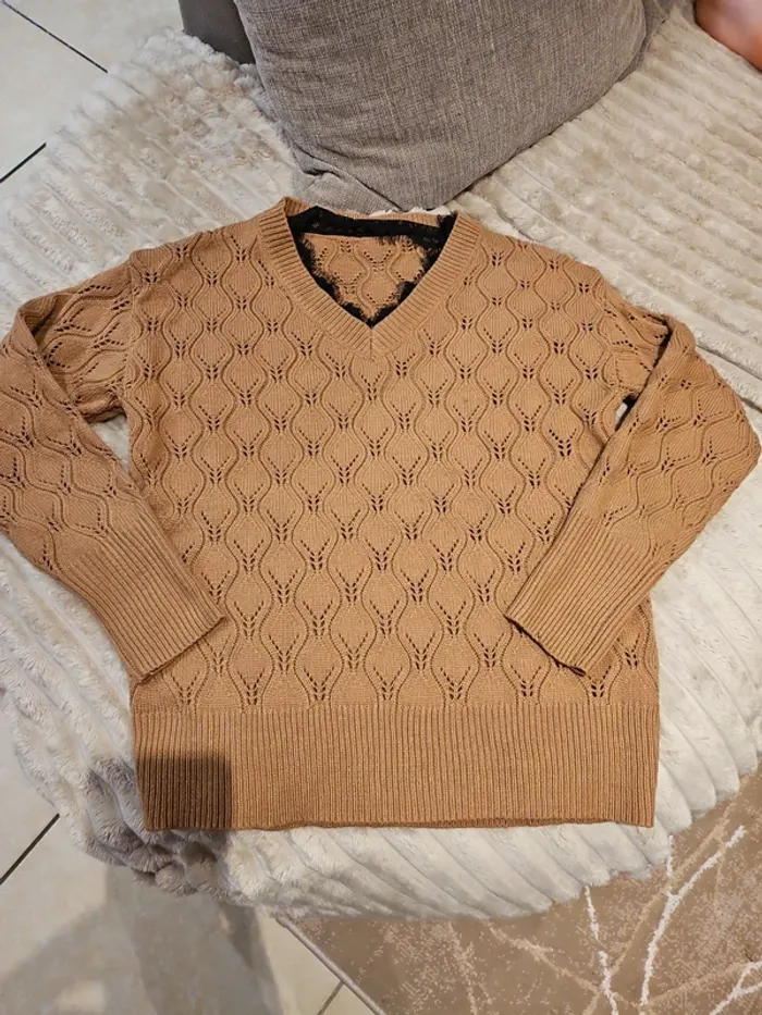 pull en laine marron clair - photo numéro 2
