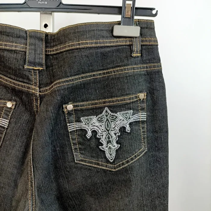 Jean noir Bubu Jeans brodé – Taille 40 A721 - photo numéro 10