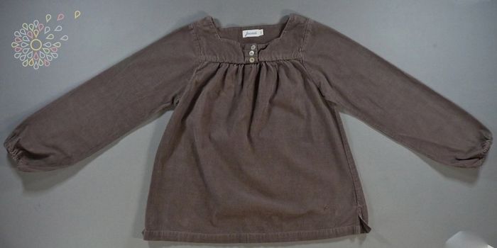Blouse manches longues velours côtelé marron Jacadi 8 ans 128 cm fille