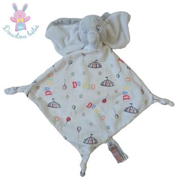 Doudou plat éléphant Dumbo cirque blanc gris DISNEY PRIMARK